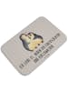 Mr. & Mrs. Panda Badteppich Pinguine Einschlafen mit Spruch in Grau Pastell