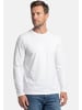 Ragman Langarmshirt Basic in Weiß / dunkelgrau