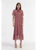 faina Damen Midikleid Aus Chiffon in Rot Weiss
