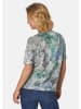 GOLDNER Kurzgröße:  Printshirt mit Blumen-Paisley-Muster in blau / grün / grau / gemustert