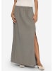 SASSYCLASSY Maxi Musselin Rock mit Schlitz in Taupe