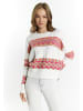 IZIA Damen Pullover in Weiss Mehrfarbig