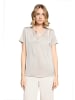 Betty Barclay Satin-Bluse kurzarm in Grau Beige