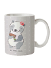 Mr. & Mrs. Panda Tasse Kneipenwirtin Herz ohne Spruch in Grau Pastell