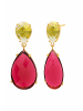 Gemshine Ohrringe Turmalin Quarz Trofpen und Prasioliten in gold coloured