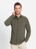 WITT WEIDEN Langarmhemd in khaki-meliert