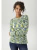 Aniston CASUAL Strickpullover in blau-grün-gelb-weiß