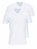 OLYMP  V-Kragen T-Shirt für Damen in weiss