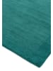 KADIMA DESIGN Teppich 100% Wolle handgewebt, Strukturdesign, einfarbig, weich in Türkis