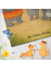 Mr. & Mrs. Panda Saunahandtuch Koala Familie Design mit Spruch in Grau Pastell
