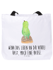 Mr. & Mrs. Panda Tote Bag Schildkröte Pause mit Spruch in Weiß