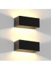 ZMH 2er-Set Wandleuchte LED in schwarz Modern 3000K warmweiß 5W IP65 Up Down L 20cm