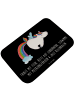 Mr. & Mrs. Panda Badeteppich Einhorn Fliegendes Pferd mit Spruch in Schwarz