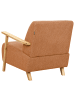 Beliani Sessel LESJA in Orange/Heller Holzfarbton - (W) 77 x (H) 79 x (L) 90 cm