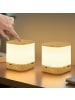ZMH 2er-Set Tischleuchte LED in beige holz 3600 mAh Akku Touch Dimmbar USB Timer