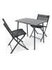 VCM  3 tlg. Bistroset Balkonset Gartenset Metall Sumila in Schwarz