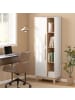 HOMCOM Bücherschrank in Weiß & Naturholz 62,5L x 35B x 176H cm