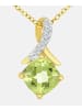 Diamant L'éternel Halskette mit Anhänger aus 375 Gelbgold mit Diamant mit Peridot