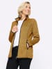 Sieh an! Strickfleece-Jacke in ocker-schwarz-gemustert