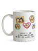 Mr. & Mrs. Panda Tasse Igel Familie mit Spruch in Weiß
