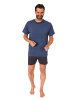 NORMANN Kurzarm Schlafanzug Shorty Pyjama print - 86204 in blau-mel.