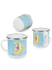 Mr. & Mrs. Panda Camping Emaille Tasse Pinguin Mond ohne Spruch in Eisblau