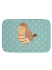 Mr. & Mrs. Panda Badteppich Eule Zufrieden ohne Spruch in Türkis Pastell