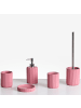 Beliani 5-tlg Badezimmer-Zubehör CAMANA in Rosa/Silber