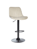 Beliani 2er-Set Drehhocker DUBROVNIK in Beige/Schwarz