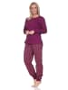NORMANN Langarm Schlafanzug Pyjama Bündchen Ethnolook in beere