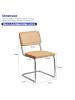 ABRIHOME Esszimmerstuhl in Khaki Rattan mit Chrombeinen 2er Set