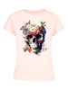 F4NT4STIC Ladies Box T-Shirt Totenkopf Blumen in pink