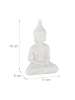 relaxdays Buddha-Figur in Weiß - (B)11 x (H)18 x (T)6 cm