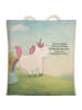 Mr. & Mrs. Panda Beuteltasche Einhorn Pupsen Design mit Spruch in Weiß