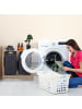 relaxdays Wäschekorb Regal in Natur/ Grau - (B)64 x (H)73 x (T)33 cm