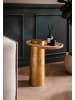 FineBuy Beistelltisch in Gold / Mango / 50x30x52