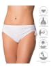 Aquarti Aquarti Damen Bikinihose mit Raffung und Schnüren in weiß