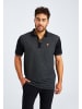 Leif Nelson Herren T-Shirt Feinstrick Polo LN-55730 in schwarz