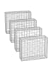 SONGMICS 4er-Set: Gabione in Silbern - (B)100 x (H)80 x (T)30 cm