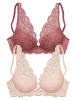 PETITE FLEUR Push-up-BH in rosenholz+rose