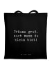 Mr. & Mrs. Panda Tote Bag Spruch Alleine schlafen lernen mit Spruch in Schwarz