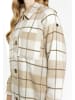 DreiMaster Damen Hemdjacke Mit Karomuster in Karo Beige Wollweiss