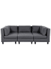 Beliani 6-tlg Modulsofa UNSTAD in Grau/Schwarz