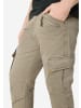 Timezone Cargohose Regular Fit Taschen Baumwolle Reißverschluss in Beige