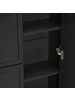 ABRIHOME Schuhschrank in Schwarz 120x24x107 cm mit 2 Schubladen 2 Türen Klappfach