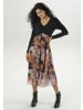 Aniston SELECTED Midikleid in schwarz-mauve-orange-braun-ocker-lila