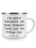 Mr. & Mrs. Panda Camping Emaille Tasse Spruch Posaune Liebe mit ... in Weiß