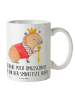 Mr. & Mrs. Panda Kaffeebecher Capybara König mit Spruch in Weiß