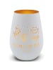 Mr. & Mrs. Panda Windlicht Glas Waldtiere Aloha mit Spruch in Weiß