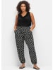 sheego Jogg Pants in schwarz-gemustert